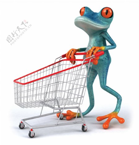 购物的青蛙图片