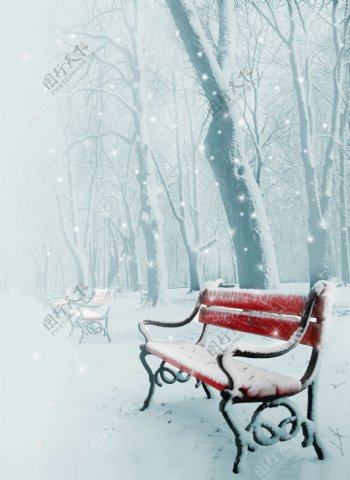 浪漫雪景摄影图片