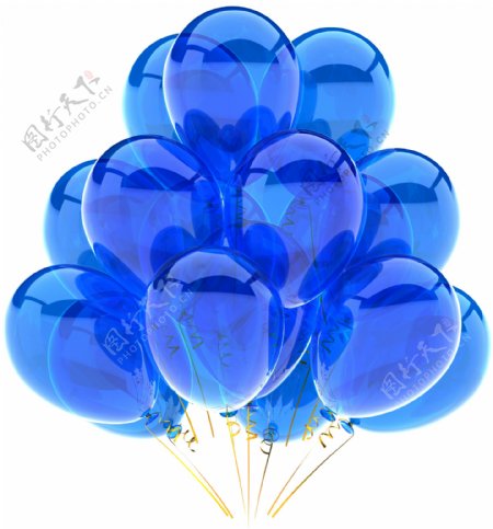 透明蓝色气球图片