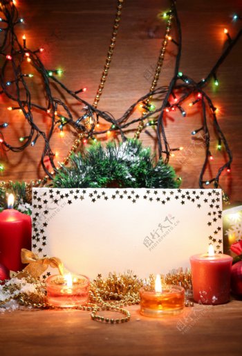 圣诞装饰背景与卡片图片