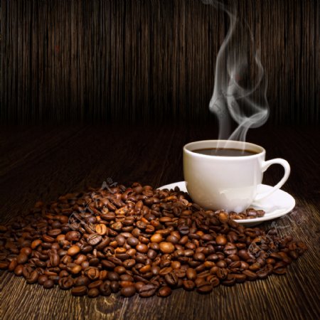 咖啡热咖啡咖啡豆图片