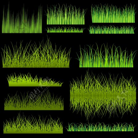 绿色草地边框素材免抠png透明图层素材