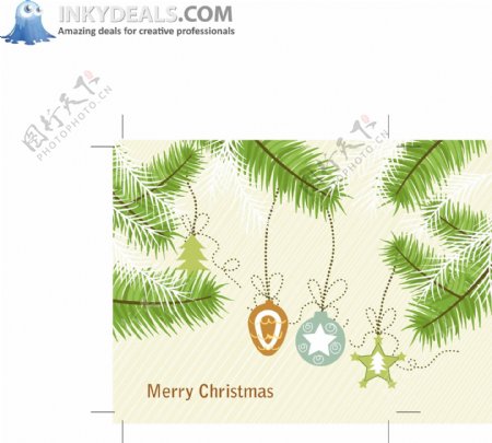 圣诞节里的圣诞树挂件元素图标矢量