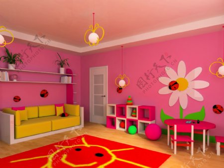 温馨儿童房设计效果图图片