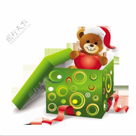 圣诞小熊礼盒素材