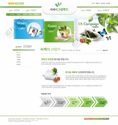 绿色页面展示psd网页模板