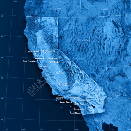 加尼福利亚地图图片