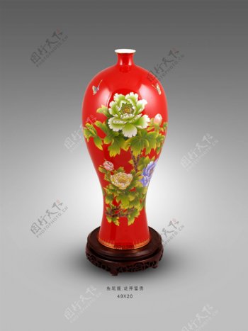 红瓷花瓶系列梅瓶图片