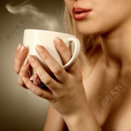 咖啡性感女人图片