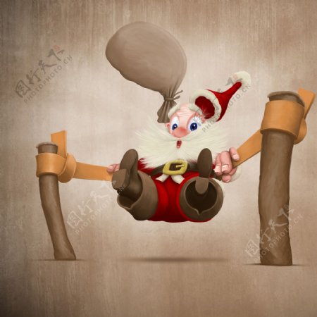 弹弓上的圣诞老人图片