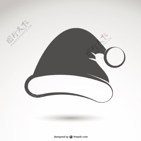 黑白圣诞老人克劳斯的帽子