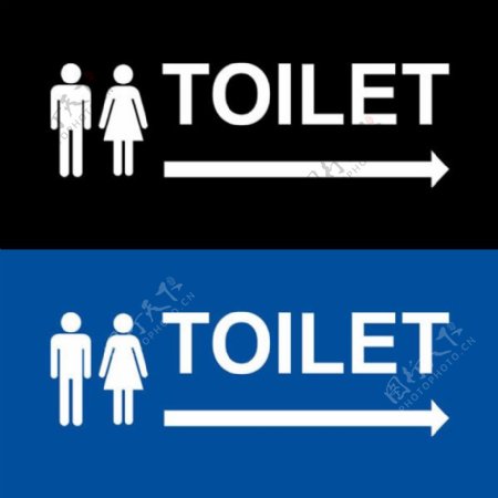 公共厕所标志banner矢量素材下载