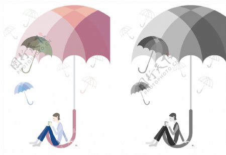 美女與雨傘
