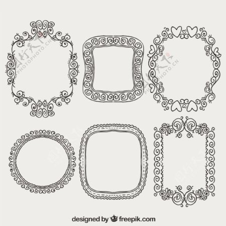 手绘的装饰风格的框架