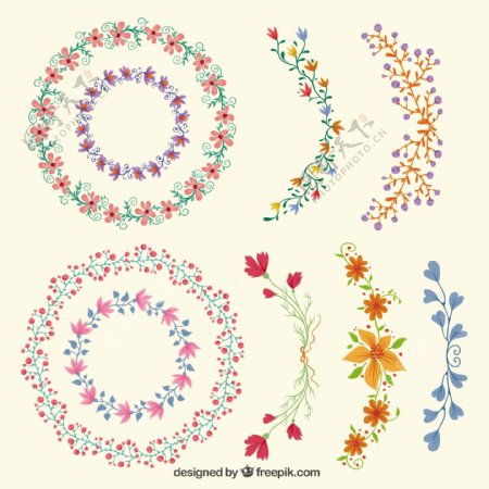 手工绘制各种花卉饰品