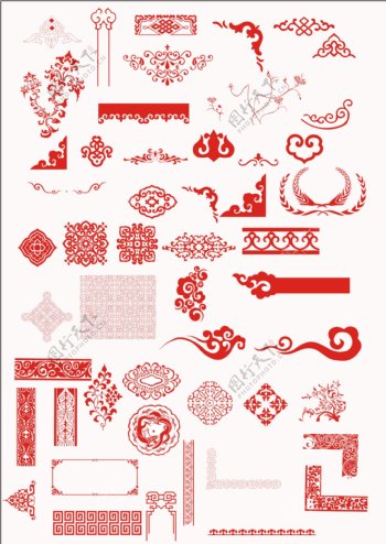 中国传统古典花纹设计PSD分层素材