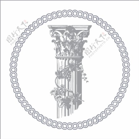 欧式柱子建筑花纹素材