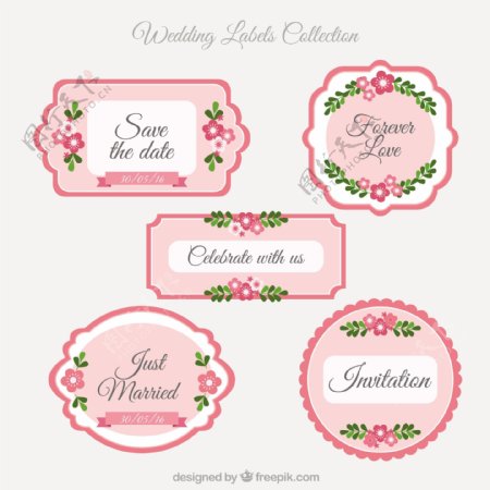 粉红婚礼标签图片