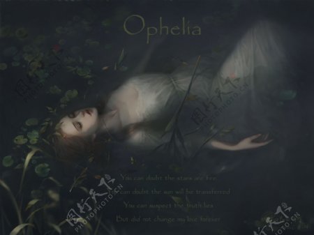 Ophelia水中的少女