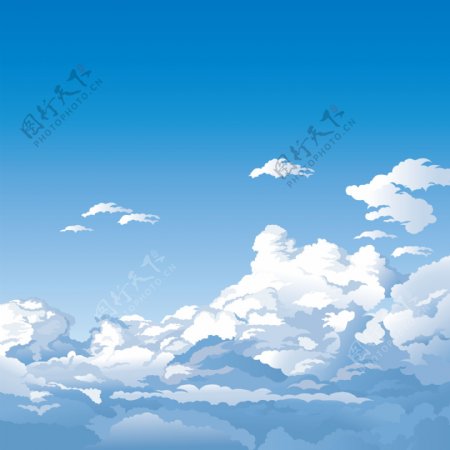 蓝天云团动漫天空