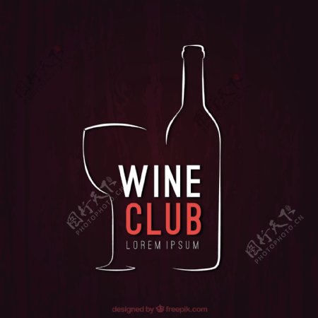 粗略的葡萄酒俱乐部标志