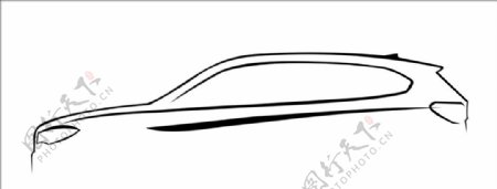 BMWX1轮廓线条图
