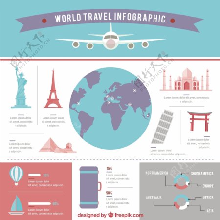 旅游信息图表与平面设计元素