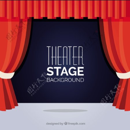 舞台舞台背景的红色幕布