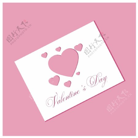 粉红色的情人节卡片