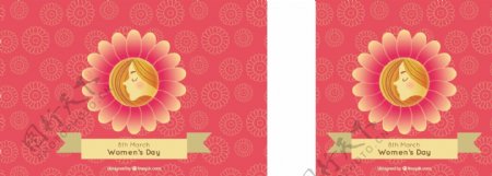 妇女节平面设计中的花卉背景