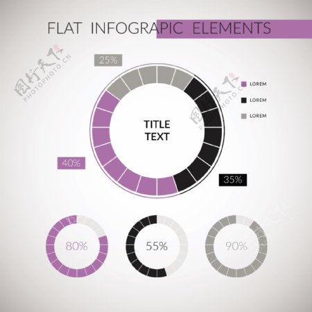 紫色Inforgraphic元素