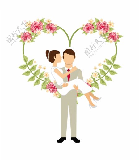 西式婚礼浪漫卡片设计矢量素材模板下载