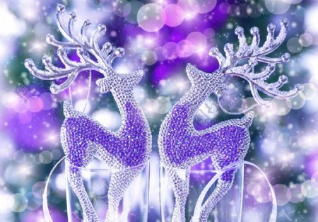 梦幻光斑与紫色小鹿图片