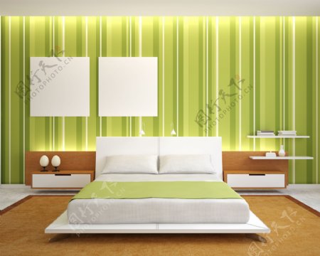 绿色简洁卧室装修设计