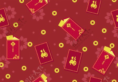 红色的中国新年包设计