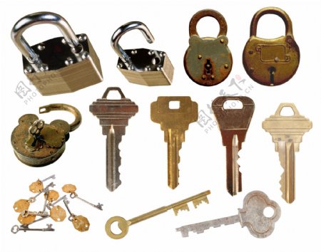 各种锁头和钥匙图片