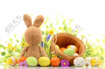 小兔子和彩蛋图片
