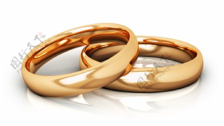 黄金结婚戒指图片