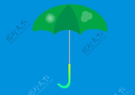 可爱的绿色雨伞