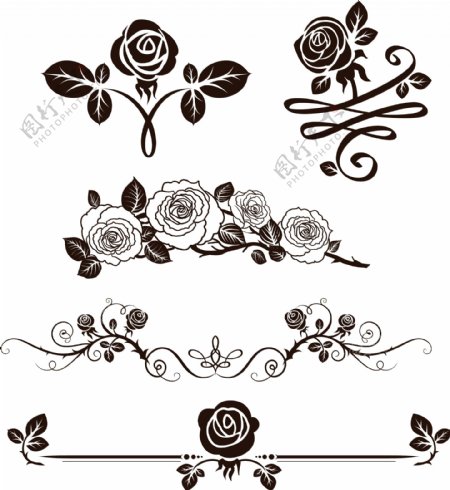 欧式玫瑰花装饰素材