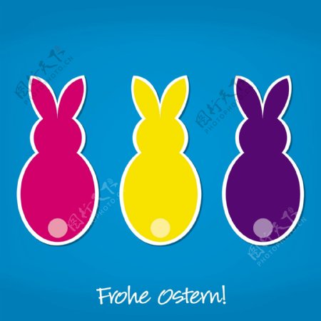 德国的复活节兔子卡矢量格式