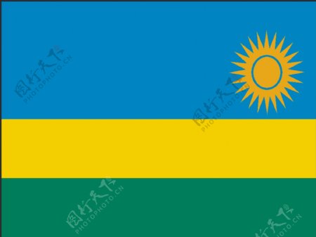 矢量卢旺达国旗