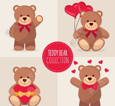 卡通TEDDY玩偶熊矢量素材