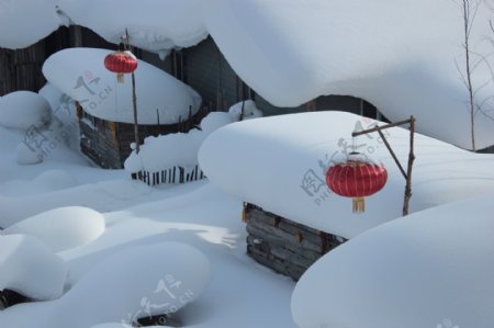 雪乡雪房子图片