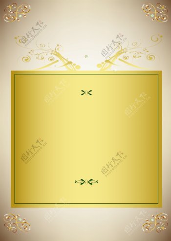 金色花纹边框背景