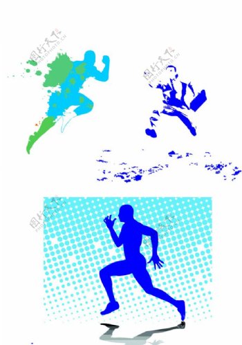 运动跑步人矢量图