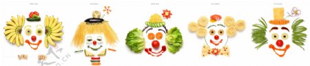 创意小丑蔬菜水果图片