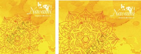 水彩画的RAMnavami背景的黄色调