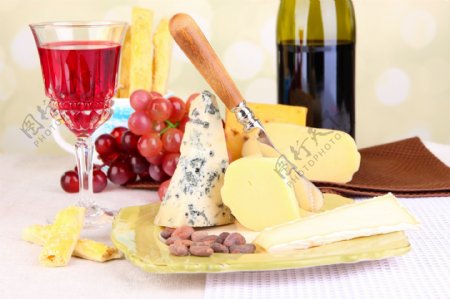 奶酪与红酒图片
