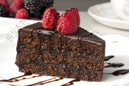 树莓三角形蛋糕图片